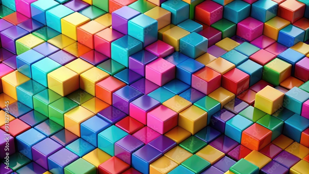 Background of colorful cubes in abstract pattern, cubes, geometric shapes, abstract, background, texture, colorful,design Background of colorful cubes in abstract pattern, cubes, geometric shapes, abstract, background, texture, colorful,design
