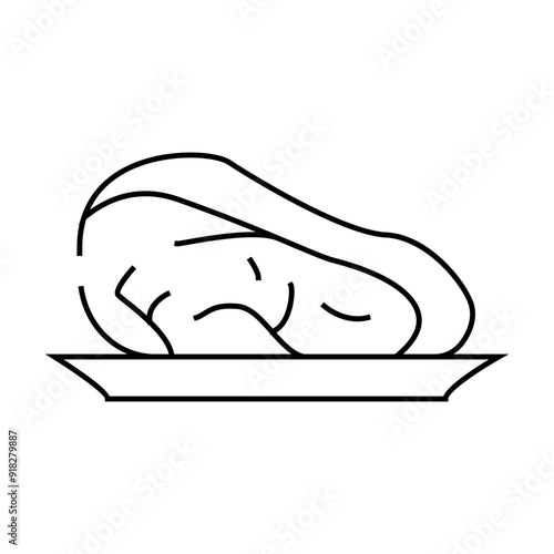 tenderloin meat line icon vector. tenderloin meat sign. isolated contour symbol black illustration