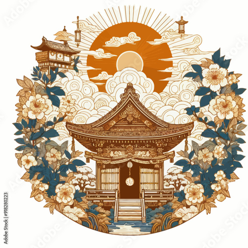 vector of sunrise design 