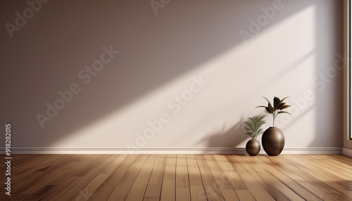 Blank poster mockup with Three frames on an empty white wall in living room interior, Living room, 3D Rendering photo