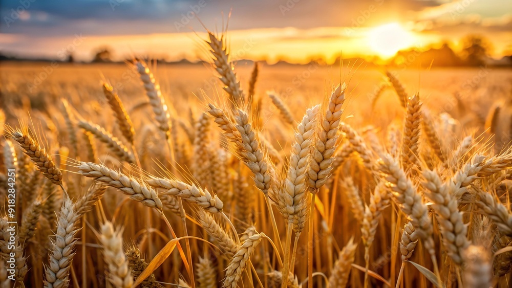 Golden Hour Embrace: A Wheat Field Bathed in Warm Sunlight AI Generated Golden Hour Embrace: A Wheat Field Bathed in Warm Sunlight AI Generated