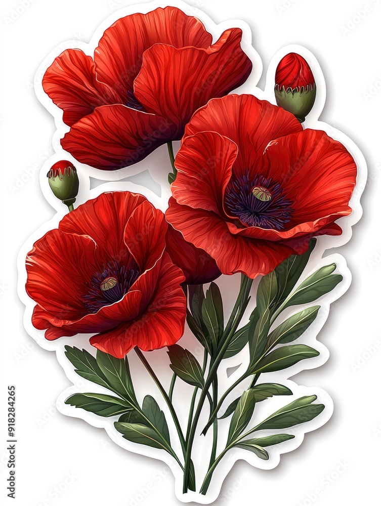 Red Poppy Flowers Bouquet Red Poppy Flowers Bouquet