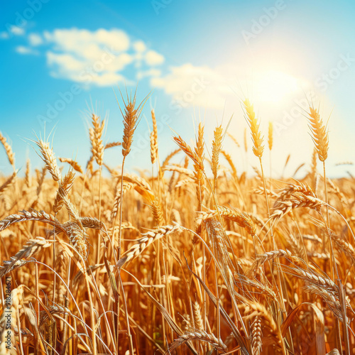 Golden Wheat Field Under a Sunny Sky