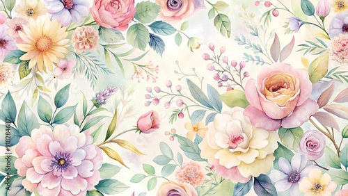 Whimsical Watercolor Blooms: A Tapestry of Pastel Hues  AI Generated