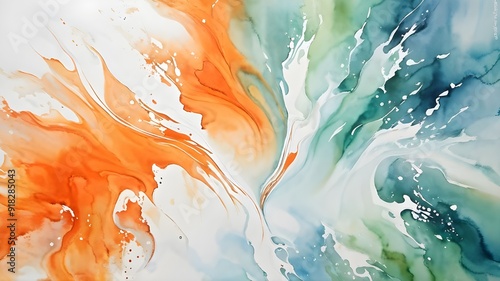 abstract watercolor background in Indian flag style, abstract background
