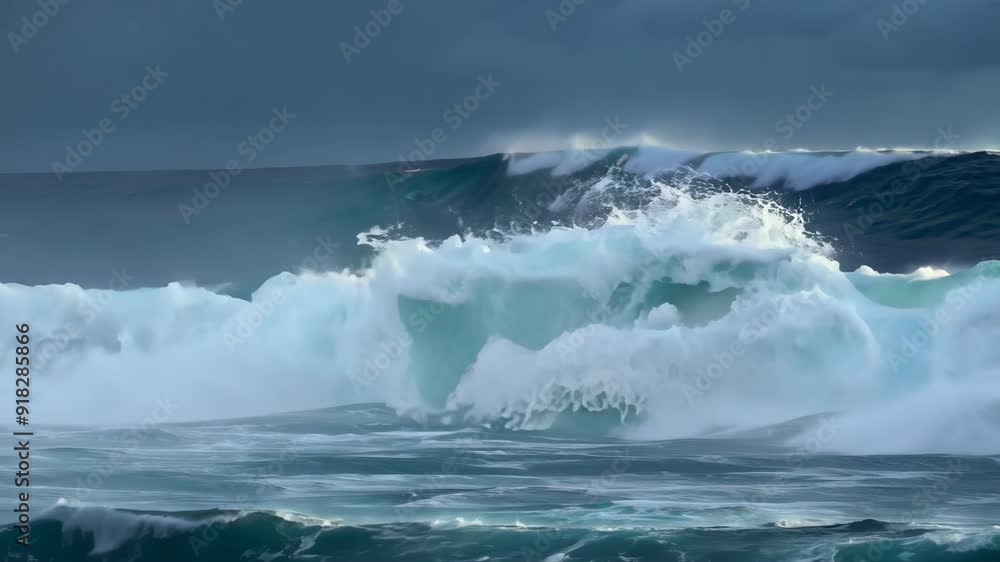 Dramatic Ocean Waves Crashing Ashore Dramatic Ocean Waves Crashing Ashore