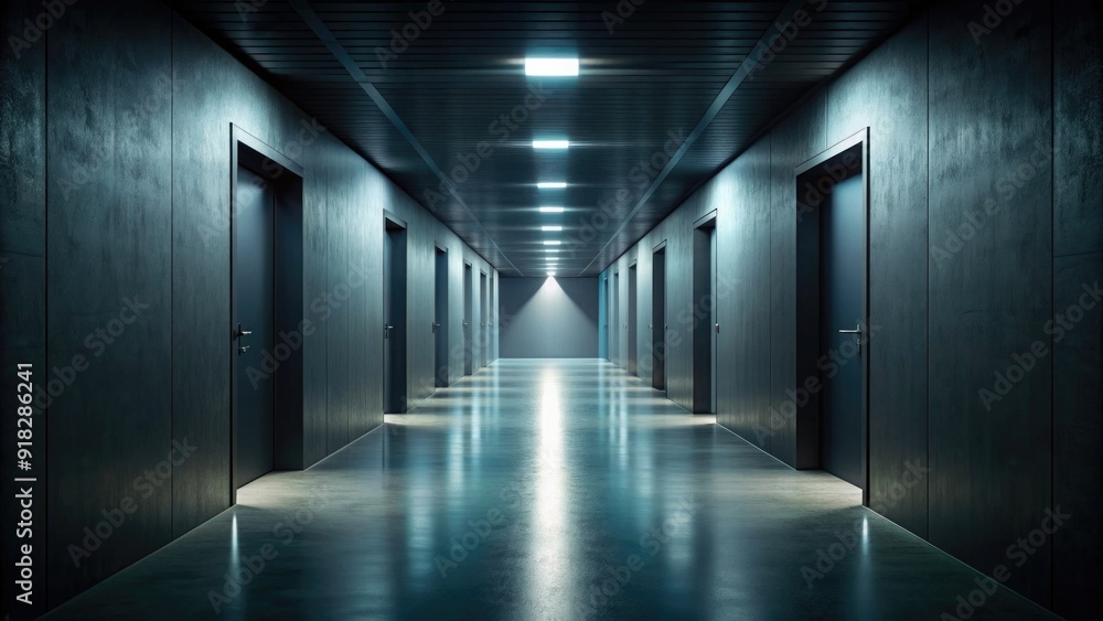 Soft light illuminating a dark corridor, ambient, shadow, hallway, interior, architecture, minimal, design, mysterious, calm Soft light illuminating a dark corridor, ambient, shadow, hallway, interior, architecture, minimal, design, mysterious, calm