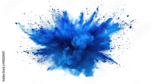 blue color explosion isolated on white background --ar 16:9