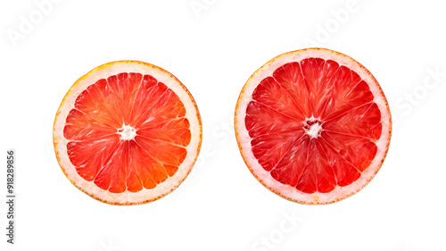 Slices of grapefruit on transparent background