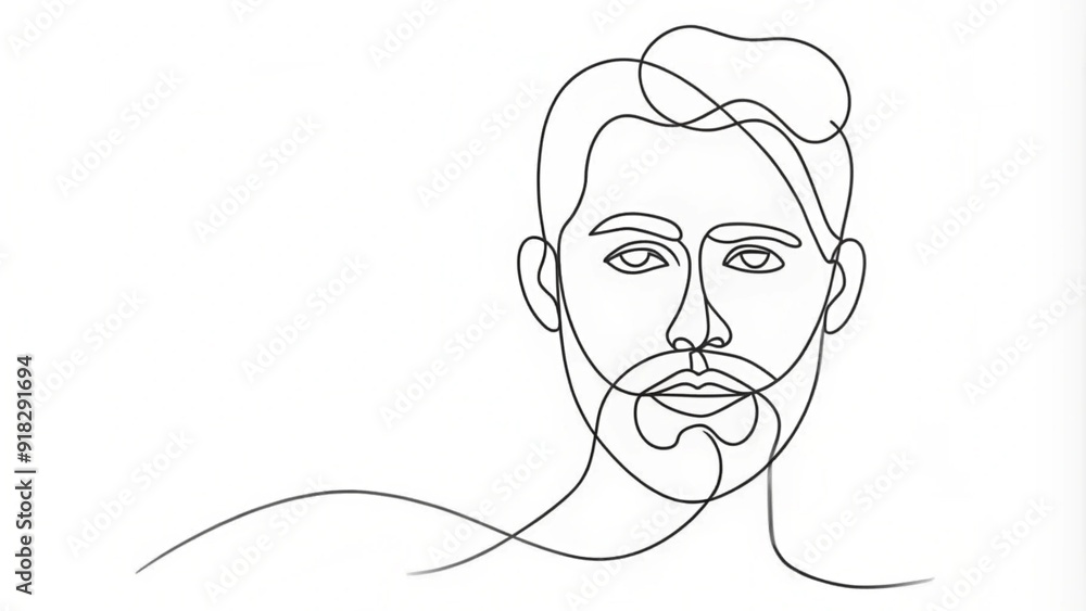 Continuous Line Drawing of a Human Face Continuous Line Drawing of a Human Face