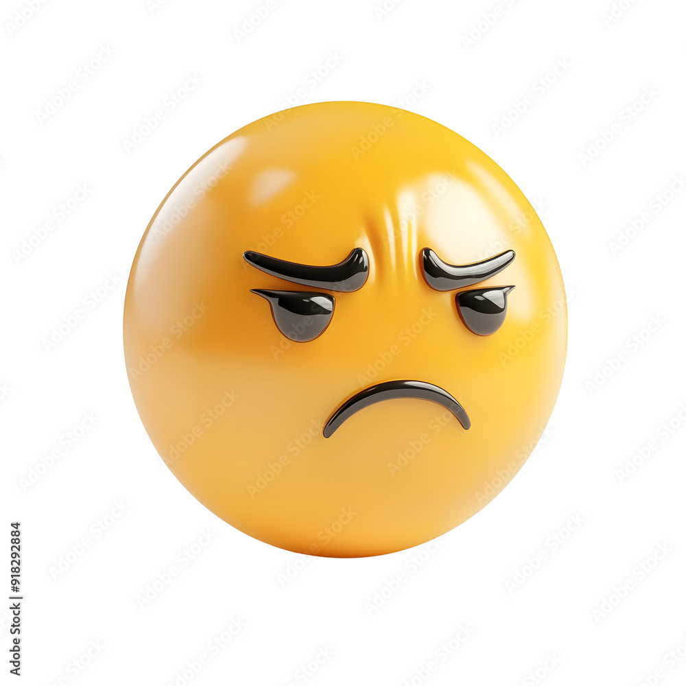 Fototapeta premium Persevering face 3d emoji isolated