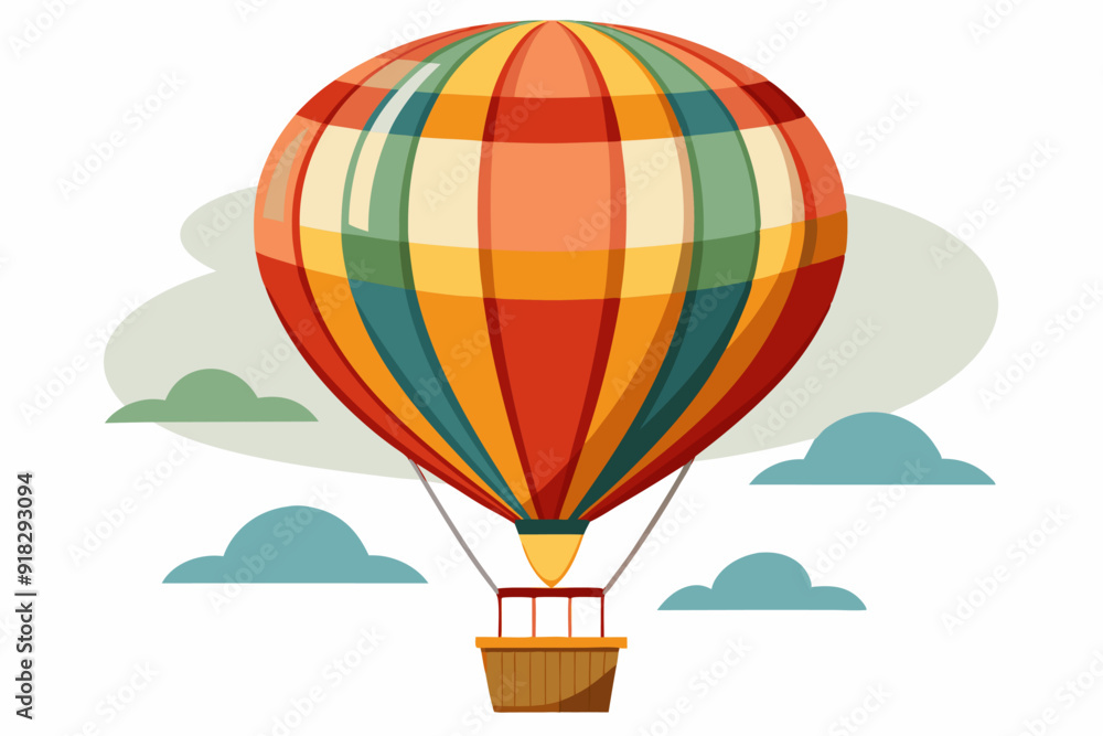 Fototapeta premium Colorful Hot Air Balloon Soaring Above Clouds