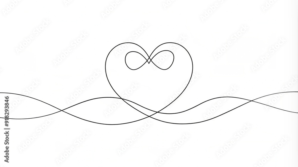Fototapeta premium Continuous Line Drawing of a Heart