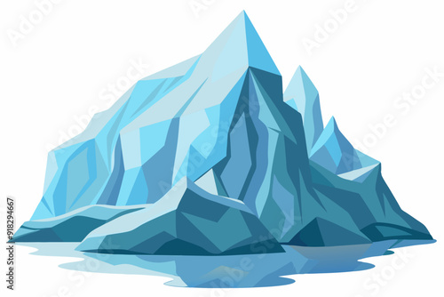 A Large, Blue Iceberg Partially Submerged in Water