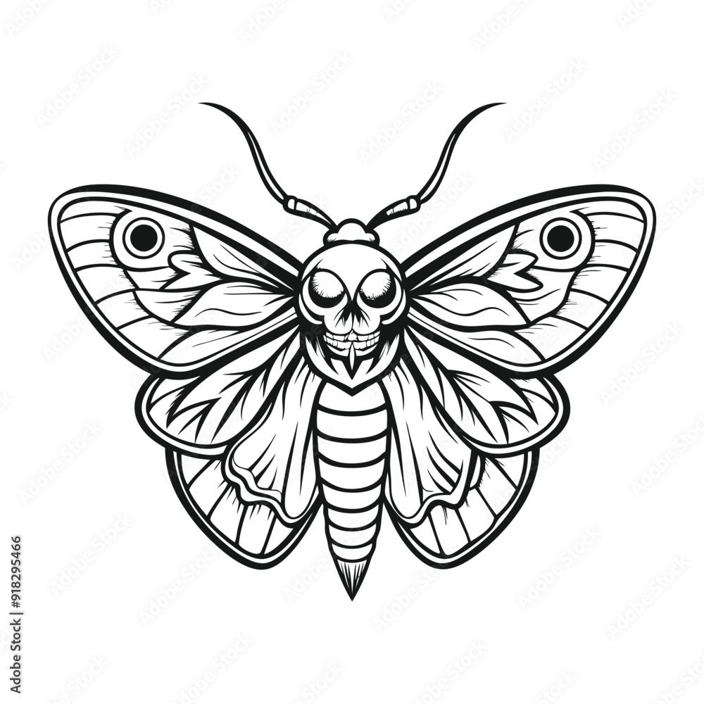 butterfly skull vector hand drawn illustration butterfly skull vector hand drawn illustration