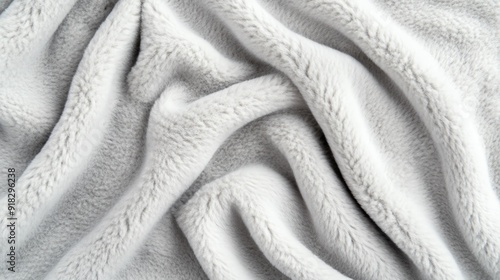 Soft fleece texture in light gray, cozy fibers, closeup, warm natural light