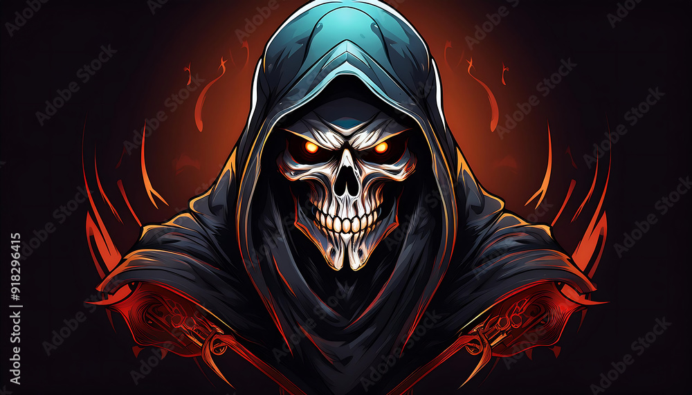 Grim Reaper Gaming Logo- A design concept featuring the Grim Reaper as ...