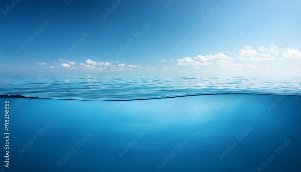 serene ocean surface on a bright day. utilizing generative artificial intelligence serene ocean surface on a bright day. utilizing generative artificial intelligence