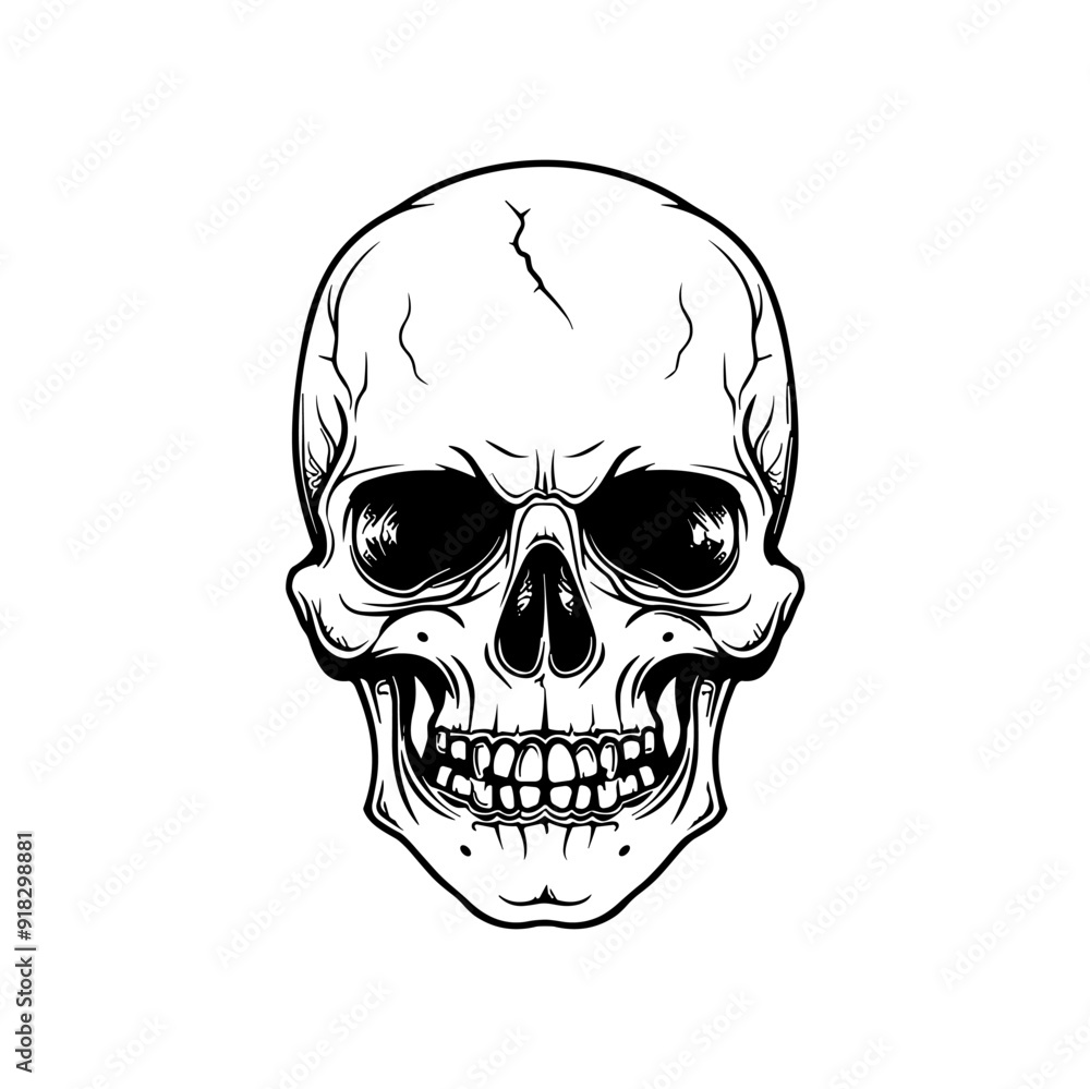 Obraz premium Simple, minimalist skull logo in vector
