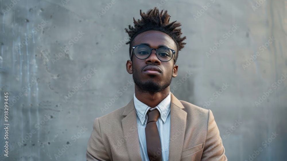 Young job seeker dressed in business attire for an interview. Young job seeker dressed in business attire for an interview.