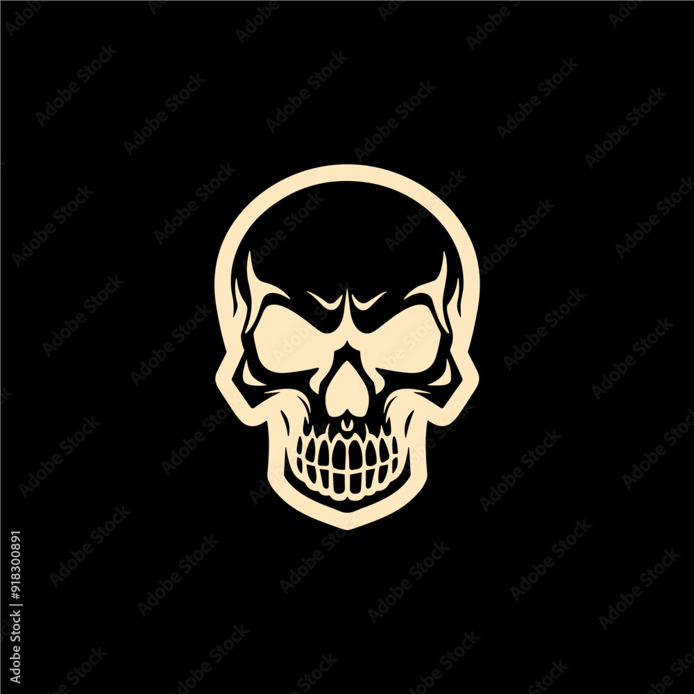Simple, minimalist skull logo in vector Simple, minimalist skull logo in vector