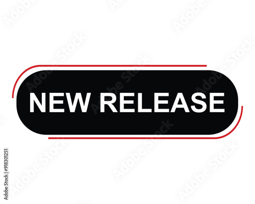 new release button on white background. new release button sign