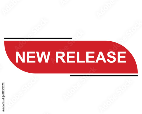 new release button on white background. new release button sign