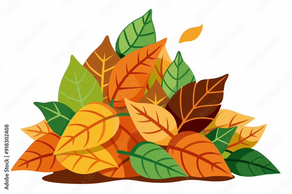 Obraz premium A Pile of Colorful Autumn Leaves