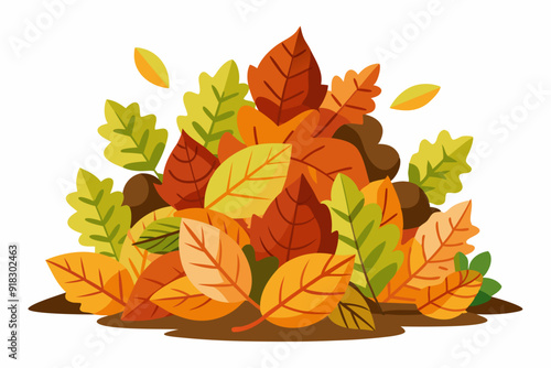 A Colorful Pile of Fallen Autumn Leaves