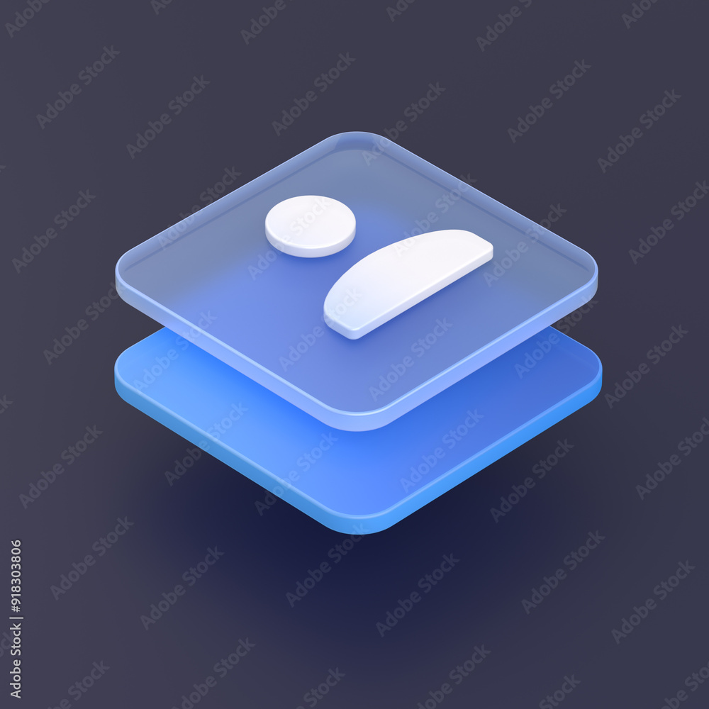 Cartoon Icon Mockup.Volumetric white square template with blue human pictogram. Best for web, social media and mobile apps.3D rendering on black background.
Cartoon Icon Mockup.Volumetric white square template with blue human pictogram. Best for web, social media and mobile apps.3D rendering on black background.
