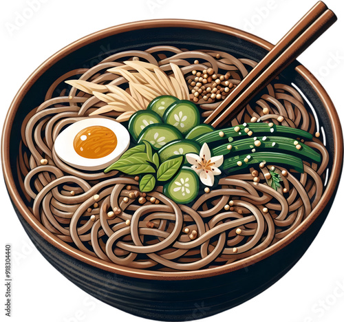 Buckwheat soba - 메밀 소바. Generative AI