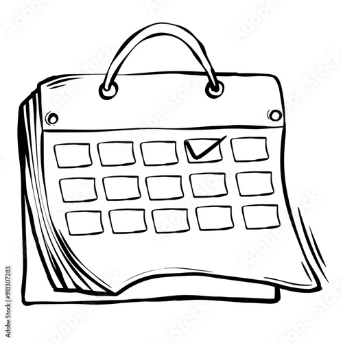 CALENDAR DOODLE STYLE HAND DRAWN ILLUSTRATION