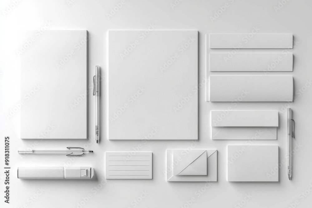 Realistic blank stationery set mockup isolated created with generative ai Realistic blank stationery set mockup isolated created with generative ai