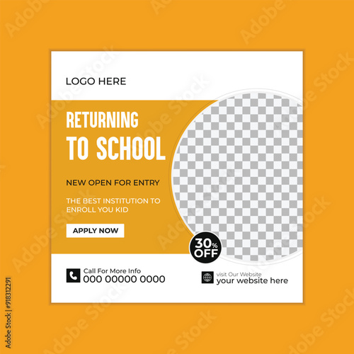 School admission social media post design