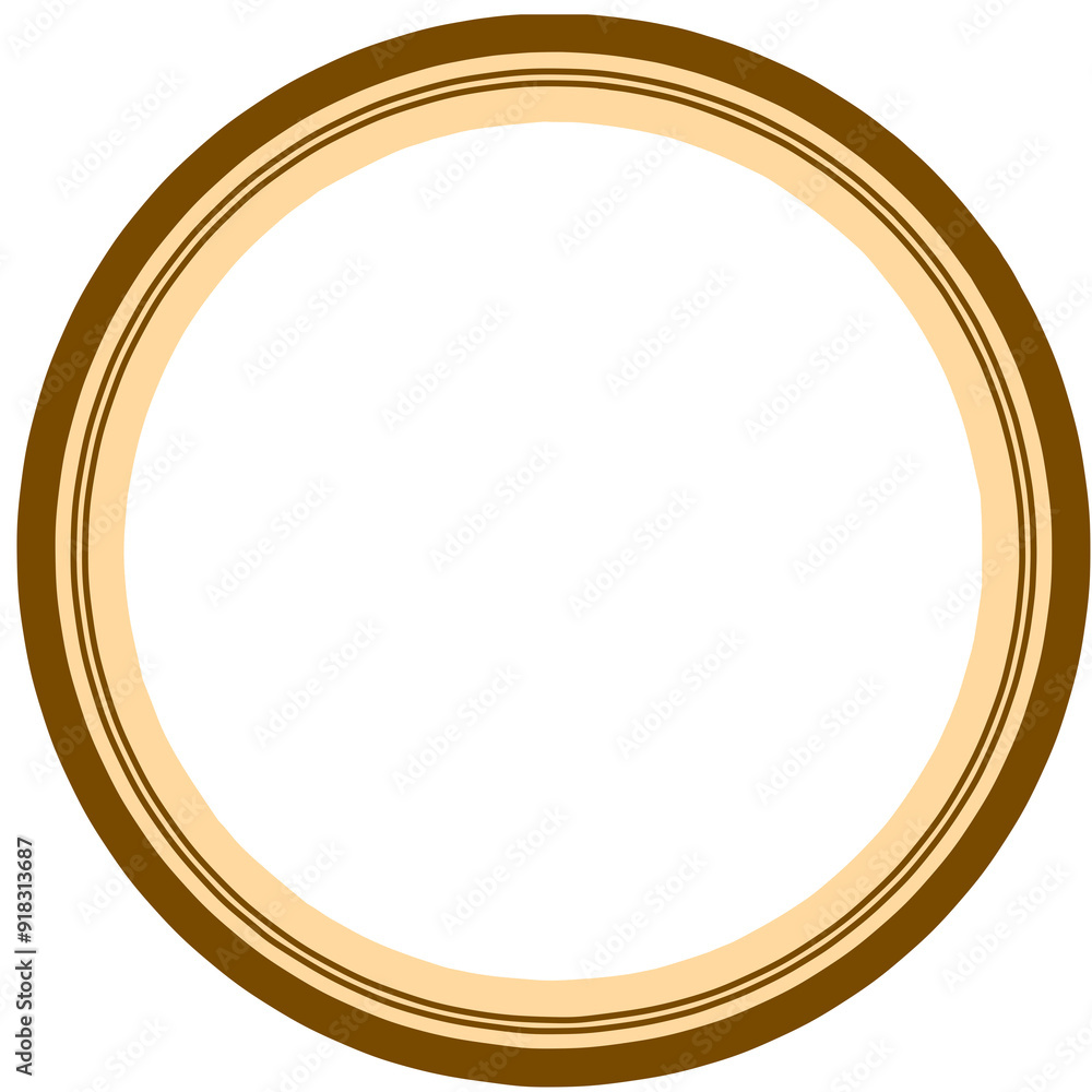 Gold or wooden frame isolated on transparent background, png. Gold or wooden frame isolated on transparent background, png.