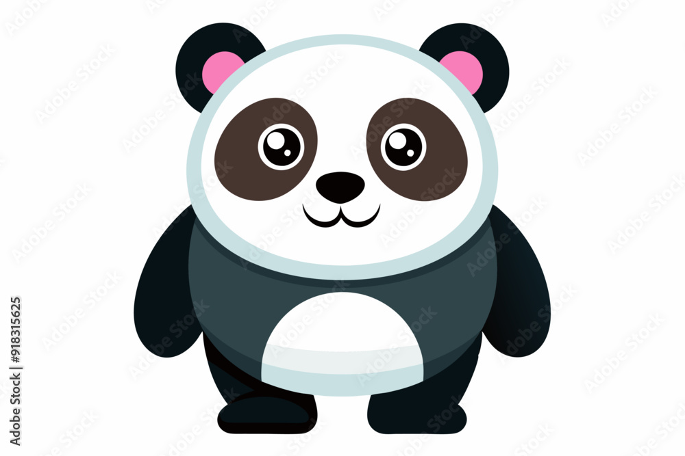 Naklejka premium Cartoon Illustration of a Happy Panda Bear
