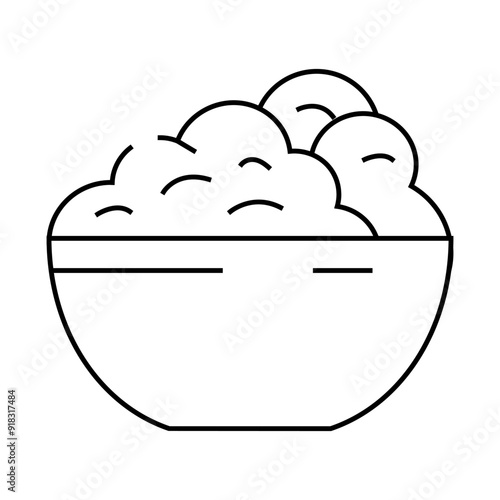 ground meat line icon vector. ground meat sign. isolated contour symbol black illustration