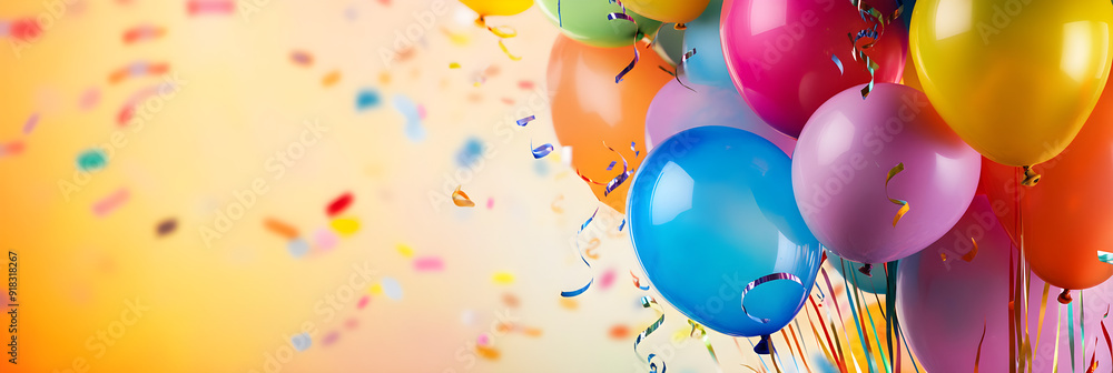A cheerful background of colorful balloons filled with joy and celebration creates a festive atmosphere perfect for parties or festive occasions A cheerful background of colorful balloons filled with joy and celebration creates a festive atmosphere perfect for parties or festive occasions