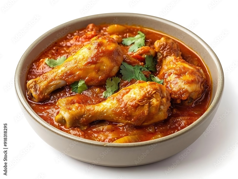 Chicken Curry with Coriander in a Bowl - Realistic Food Image Chicken Curry with Coriander in a Bowl - Realistic Food Image