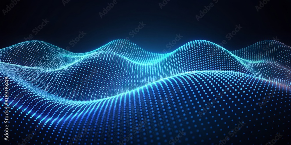 Abstract Digital Wave of Glowing Blue Dots, Abstract, Digital Art, Technology, Pattern Abstract Digital Wave of Glowing Blue Dots, Abstract, Digital Art, Technology, Pattern