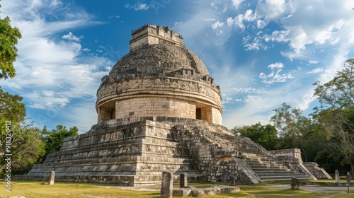 The ancient observatory at Chichen Itza, known as El Caracol, photo