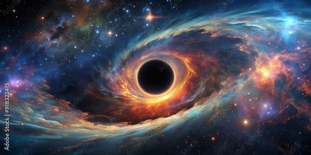 Cosmic Abyss A Digital Painting of a Black Hole Surrounded by Nebulae and Stars, black hole, nebulae, space, universe Cosmic Abyss A Digital Painting of a Black Hole Surrounded by Nebulae and Stars, black hole, nebulae, space, universe