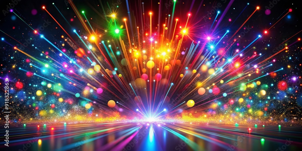 Cosmic Lightshow Abstract Colorful Exploding Radiance on a Dark Background, fireworks, lights, abstract, design Cosmic Lightshow Abstract Colorful Exploding Radiance on a Dark Background, fireworks, lights, abstract, design