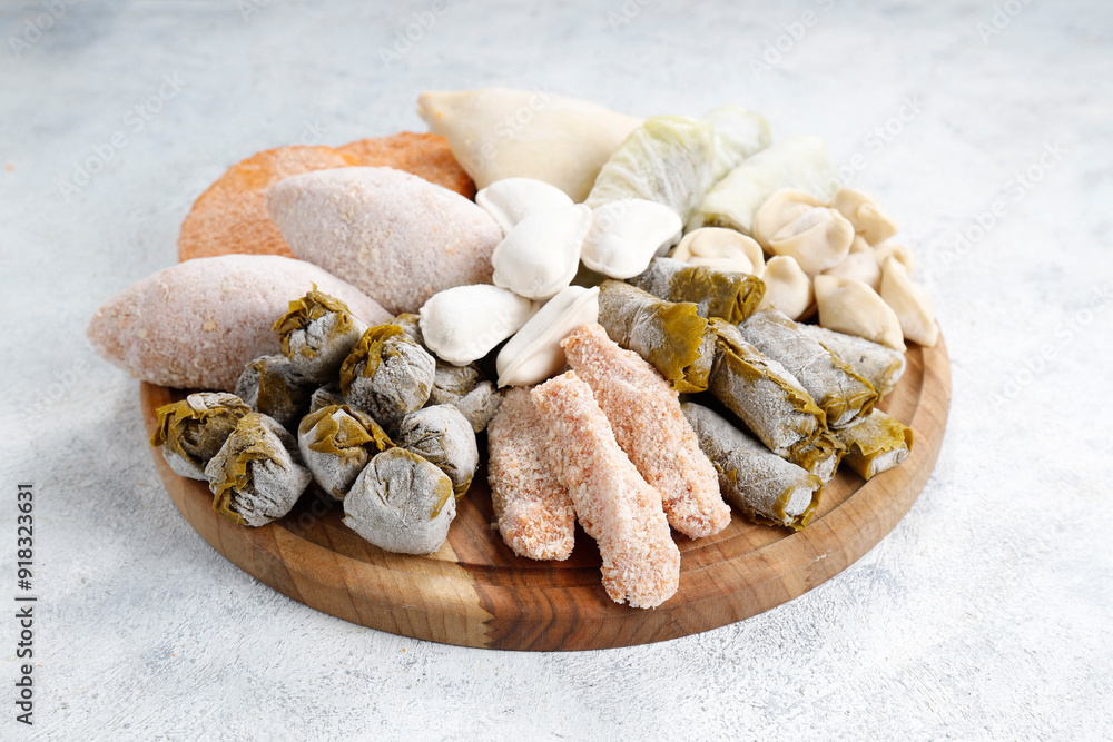 Raw homemade semi finished products,meals. Raw homemade semi finished products,meals.