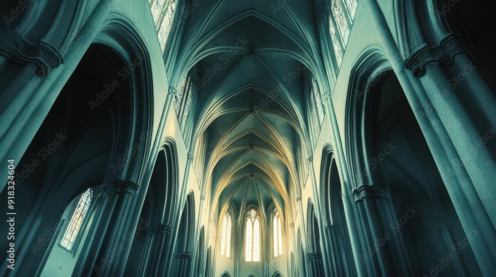 high arches and intricate ribbed vaulting, showcasing the architectural complexity and beauty of the design high arches and intricate ribbed vaulting, showcasing the architectural complexity and beauty of the design