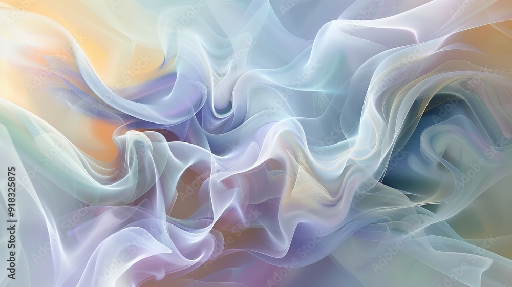 Soft swirling pastel colors create an ethereal abstract composition in gentle waves Soft swirling pastel colors create an ethereal abstract composition in gentle waves