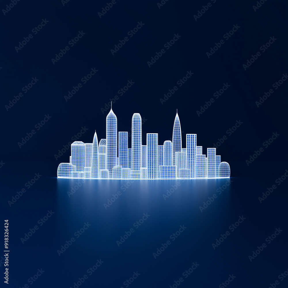 A neon city skyline with glowing wireframe lines against a dark blue background, showcasing a modern, futuristic urban landscape that emphasizes digital innovation and advanced technology. A neon city skyline with glowing wireframe lines against a dark blue background, showcasing a modern, futuristic urban landscape that emphasizes digital innovation and advanced technology.