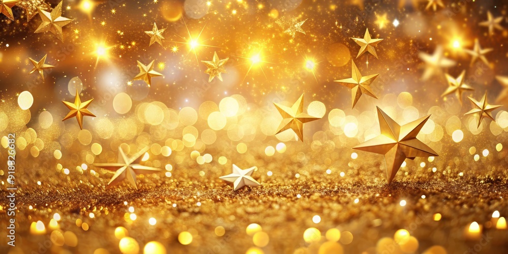 Golden Stars and Lights Festive Background, holiday , celebration , sparkle , christmas Golden Stars and Lights Festive Background, holiday , celebration , sparkle , christmas