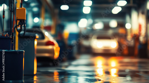 Wallpaper Mural Out-of-Focus Auto Repair Shop with Soft Light Effects Torontodigital.ca