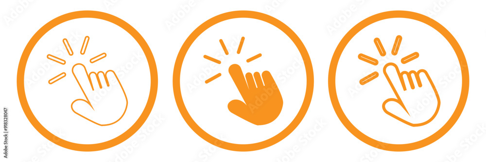 Hand click icon vector isolated on white background. pointer icon vector. hand cursor icon vector Hand click icon vector isolated on white background. pointer icon vector. hand cursor icon vector